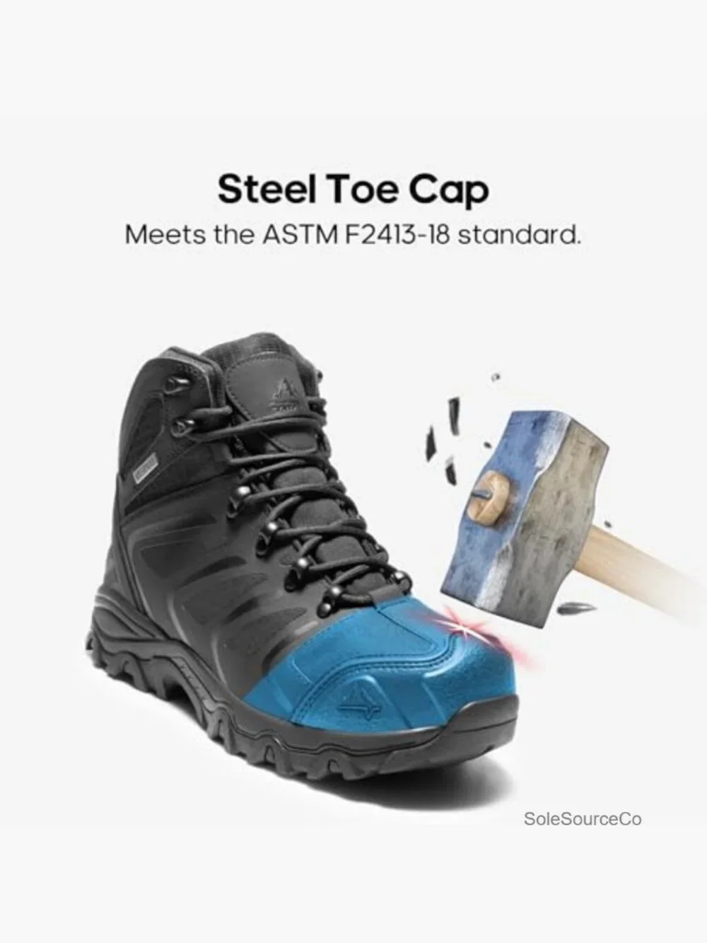 Waterproof Steel Toe Work Boots Men Lace Up Safety Construction Boots